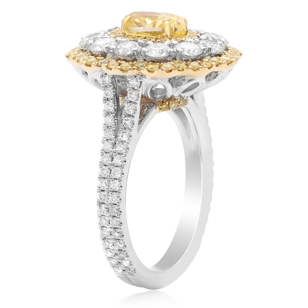 Two Tone Flowering Diamond Ring — view 3