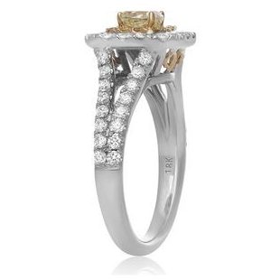Radiant Fancy Yellow Diamond Ring — view 3