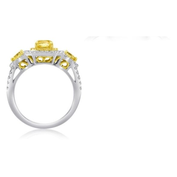 Radiant Fancy Yellow Diamond Ring — view 2