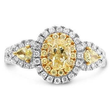 Oval Fancy Yellow Diamond Ring — view 1