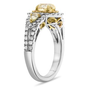 Oval Fancy Yellow Diamond Ring — view 3