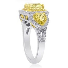Radiant Fancy Yellow Diamond Ring — view 3