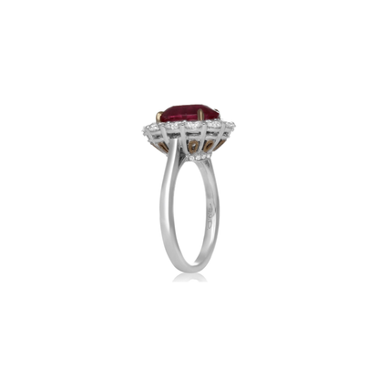 Prong Set Ruby Diamond Ring — view 1