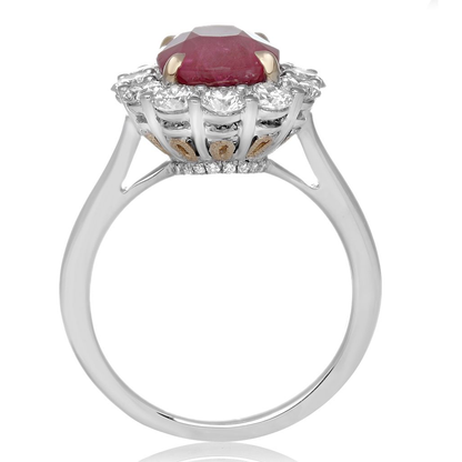 Prong Set Ruby Diamond Ring — view 2