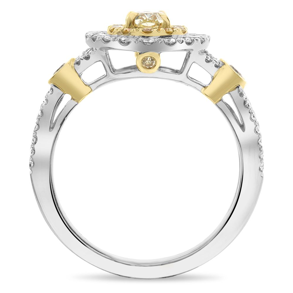 Oval Fancy Yellow Diamond Ring — view 2