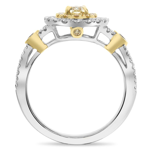 Oval Fancy Yellow Diamond Ring — view 2