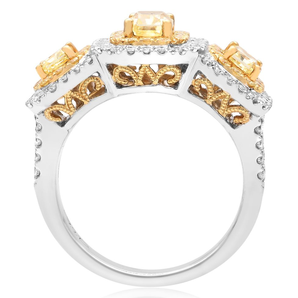 Radiant Double Halo Diamond Ring — view 2