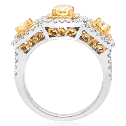Radiant Double Halo Diamond Ring — view 2