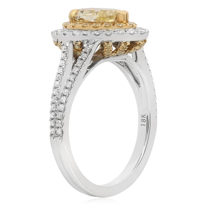 Pearshaped Yellow Diamond Ring — view 3