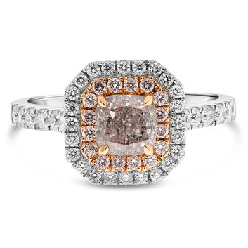 Radiant Pink Diamond Ring — view 1