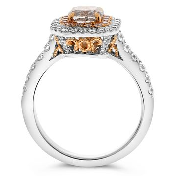 Radiant Pink Diamond Ring — view 2