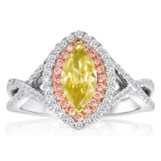 Marquise Fancy Yellow Diamond Ring — view 1