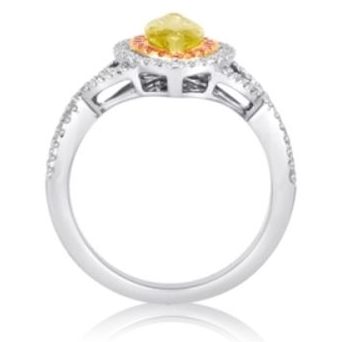 Marquise Fancy Yellow Diamond Ring — view 2