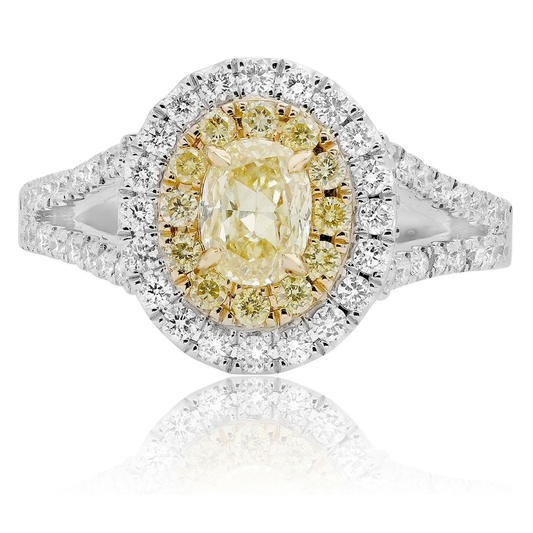 Cathedral Set Two Tone Diamond Ring — view 1