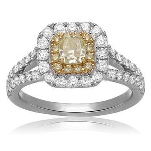 Radiant Fancy Yellow Diamond Ring — view 1