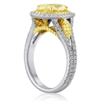 Oval Fancy Yellow Diamond Ring — view 1