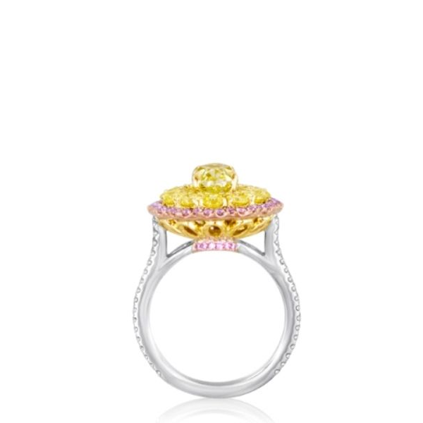 Oval Fancy Yellow Diamond Ring — view 1