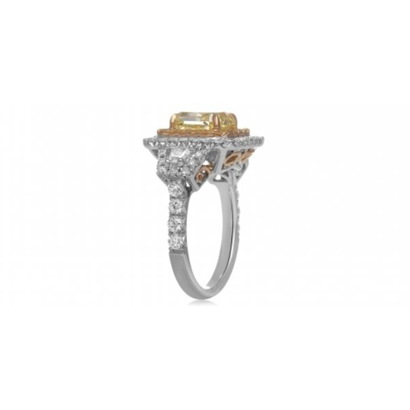 Radiant Fancy Yellow Diamond Ring — view 1
