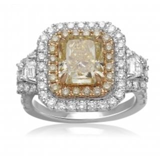 Radiant Fancy Yellow Diamond Ring — view 3