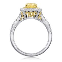Radiant Fancy Yellow Diamond Ring — view 1
