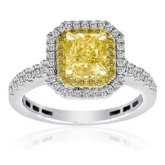Radiant Fancy Yellow Diamond Ring — view 2