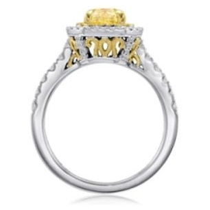 Radiant Fancy Yellow Diamond Ring — view 1