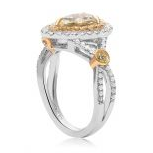 Pear Shape Fancy Yellow Diamond Ring — view 4