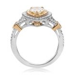 Pear Shape Fancy Yellow Diamond Ring — view 5