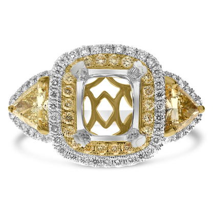 Cushion Fancy Yellow Diamond Ring — view 1