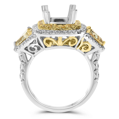 Cushion Fancy Yellow Diamond Ring — view 2