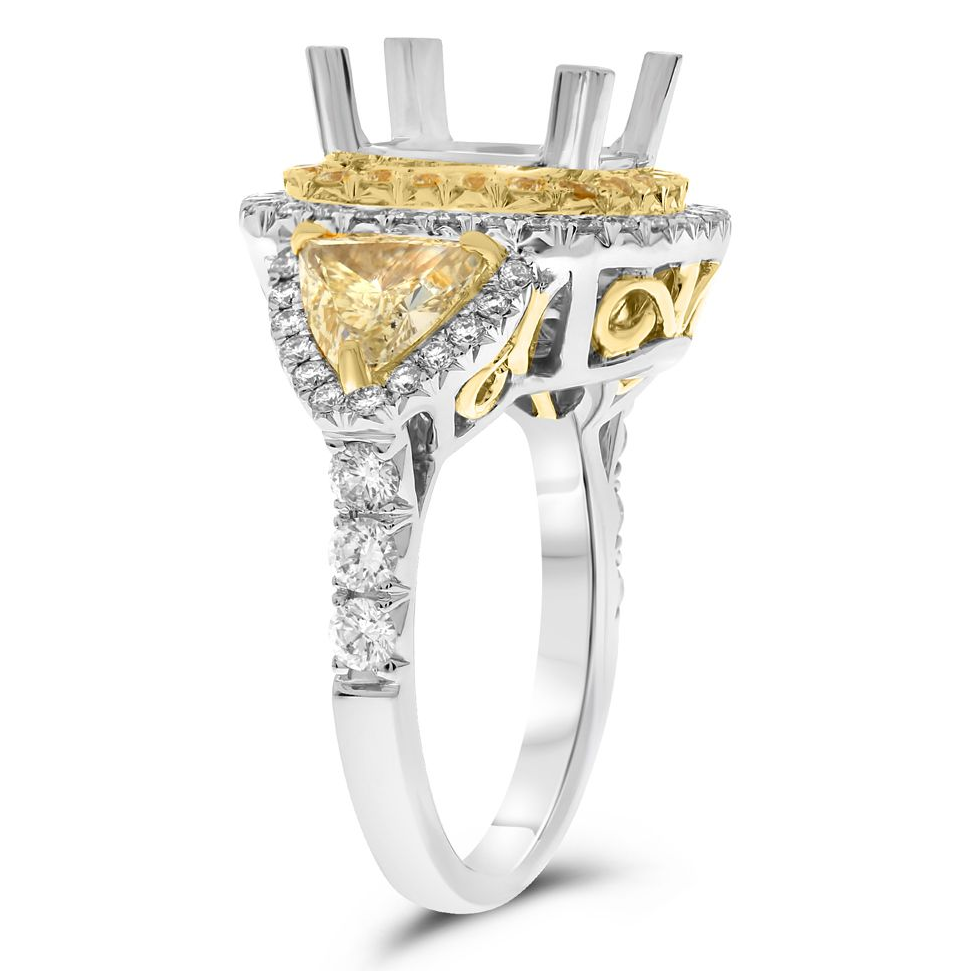 Cushion Fancy Yellow Diamond Ring — view 3