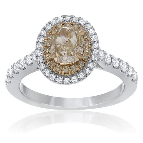 Oval Fancy Yellow Diamond Ring — view 1