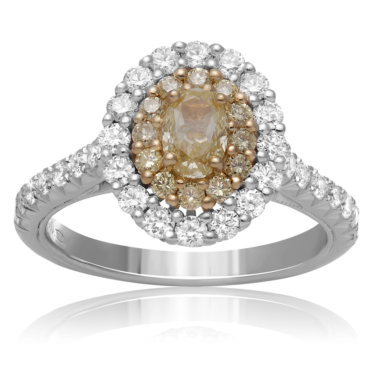 Oval Fancy Yellow Diamond Ring — view 1