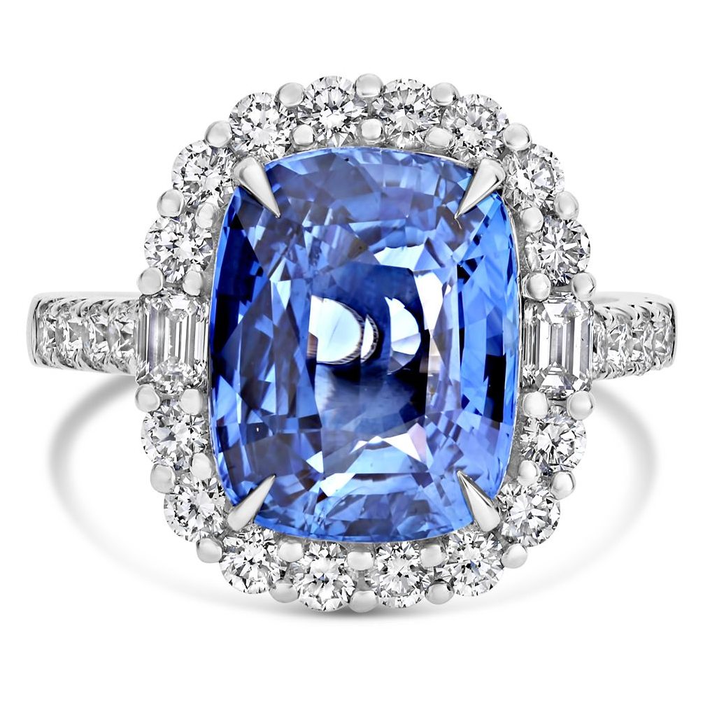 Platinum Sappire & Diamond Ring — view 1