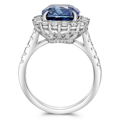 Platinum Sappire & Diamond Ring — view 2