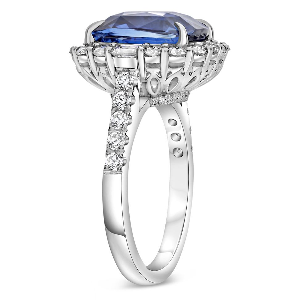 Platinum Sappire & Diamond Ring — view 3
