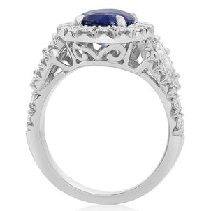 Oval Sapphire Halo Ring — view 2