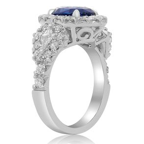 Oval Sapphire Halo Ring — view 3
