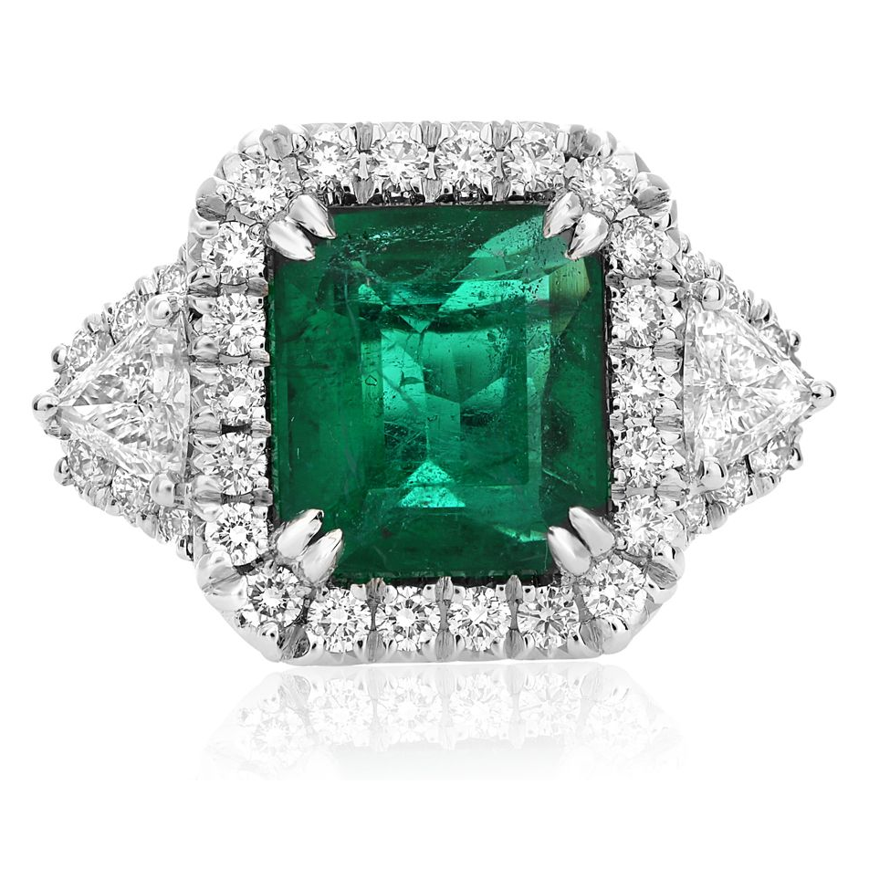 Cushion Emerald Ring — view 1