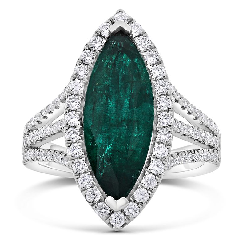 Marquise Emerald Ring — view 1