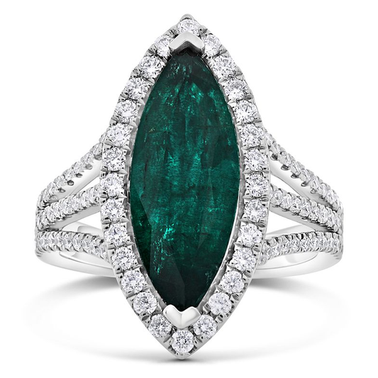 Marquise Emerald Ring — view 1