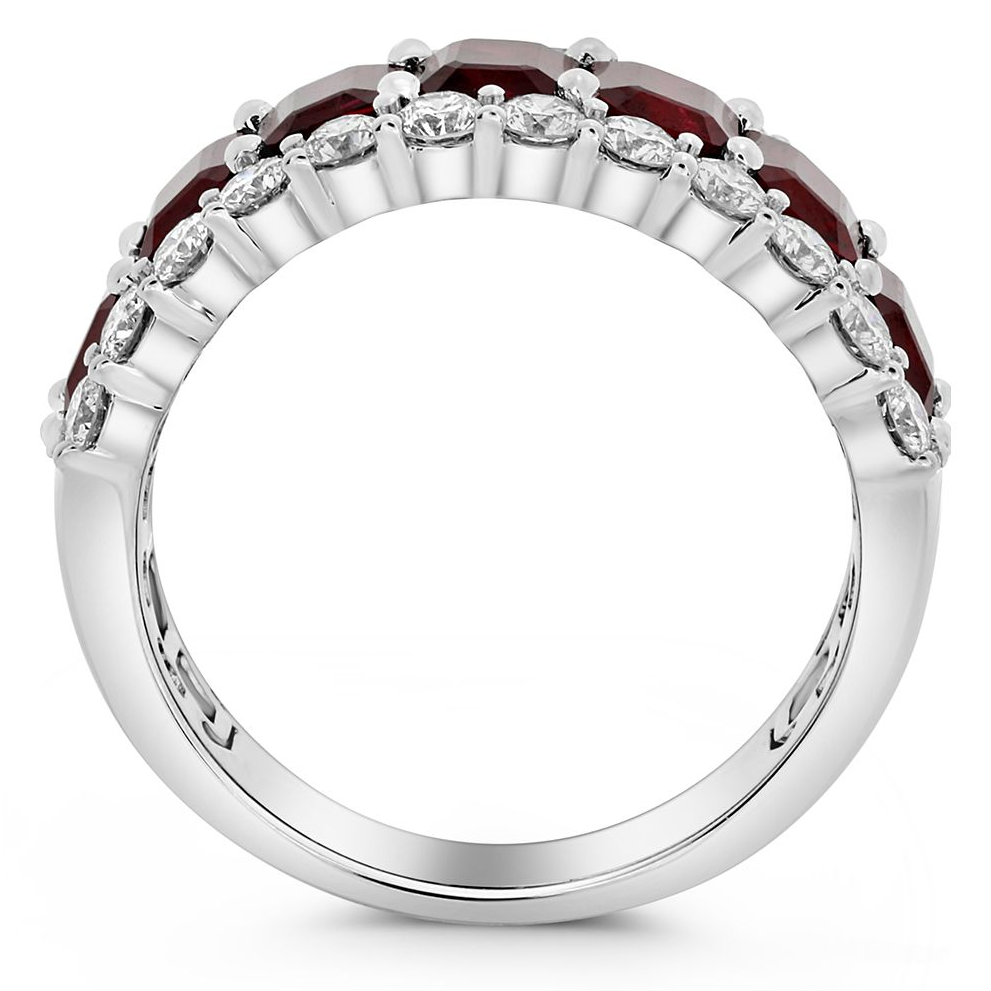 Platinum Emerald Cut Eternity Band — view 2
