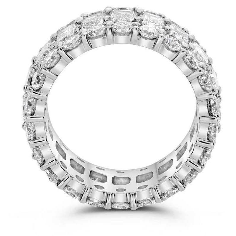 Platinum Emerald Cut Eternity Band — view 2