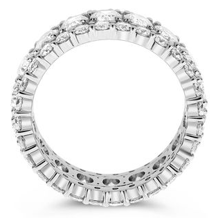 Platinum Eternity Ring with Oval Diamonds — view 2