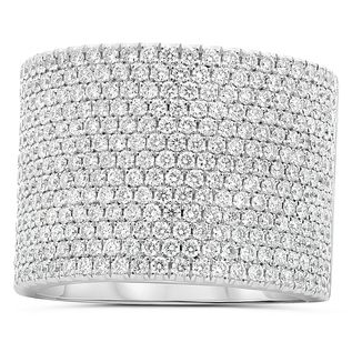 White Gold Wide Diamond Pave Band — view 1