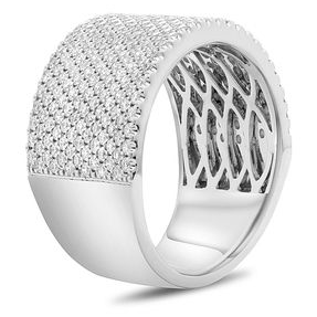 White Gold Wide Diamond Pave Band — view 3