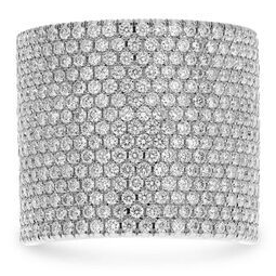 White Gold Extra Wide Diamond Pave Band — view 1