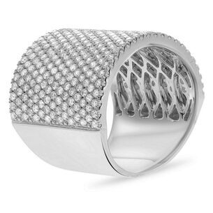 White Gold Extra Wide Diamond Pave Band — view 3