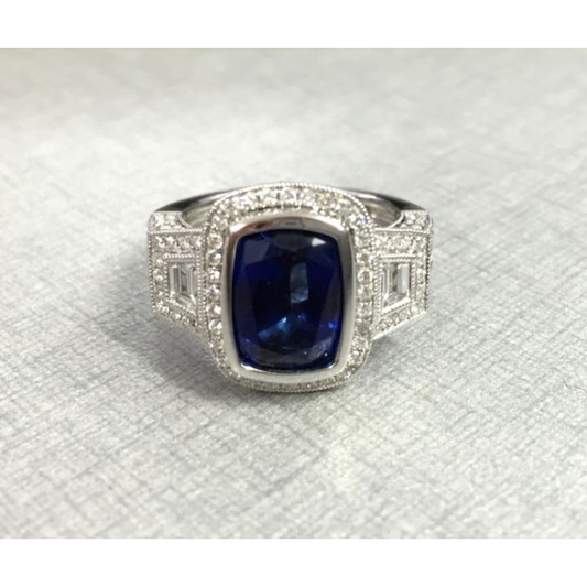 Cushion Sapphire Ring — view 1