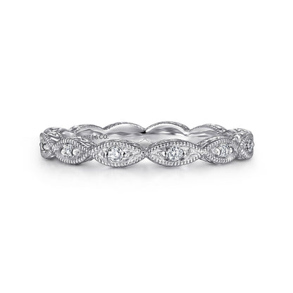 14K White Gold Diamond Bujukan Marquise Station Ring — Gabriel & Co. LR4381W45JJ